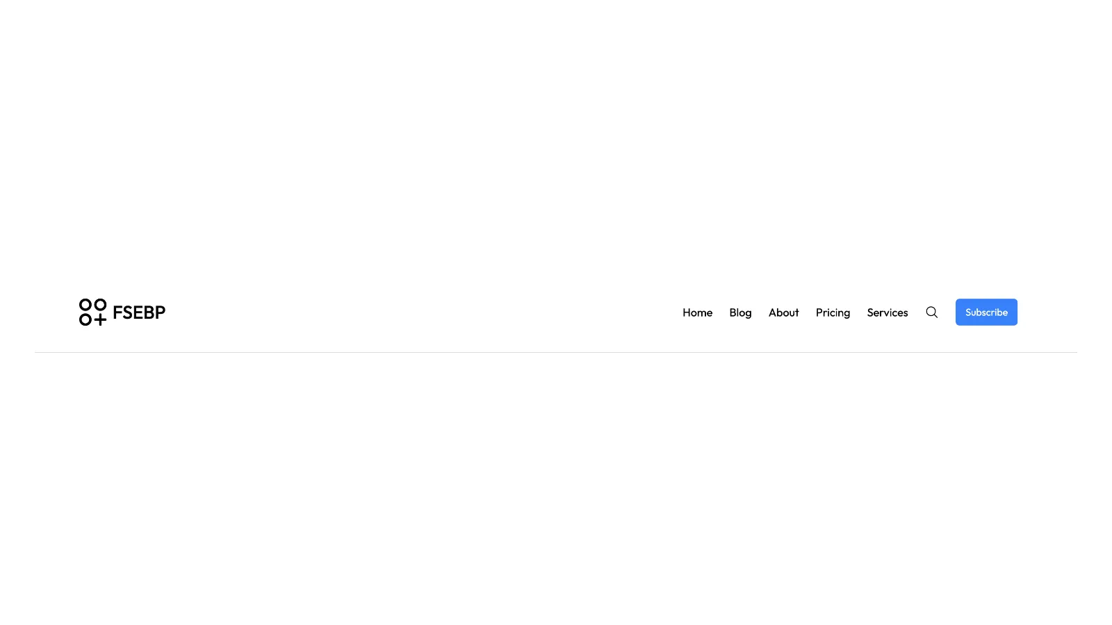 Sleek Header Pattern: Right Menu with Search Overlay Functionality